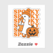 Cute Spooky Duck & Pumpkin Halloween Sticker (Blatt)