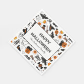 Cute Spooky Halloween Black and Orange Serviette (Ecke)