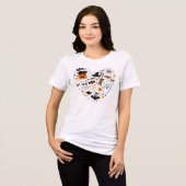 Cute Spooky Halloween Black and Orange Tri-Blend Shirt (Vorderseite voll)