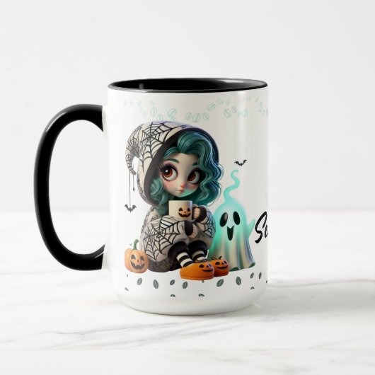 Cute Spooky Halloween Girl Coffee Classic Tasse (Links)