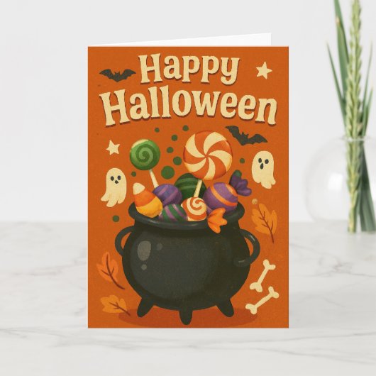 Cute Spooky Halloween Karte (Vorderseite)