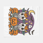 Cute Spooky Skeleton Cows Fleece Blanket (Vorderseite (Horizontal))