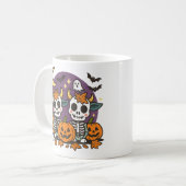 Cute Spooky Skeleton Cows with Classic Mug, 11 oz Kaffeetasse (Vorderseite Links)