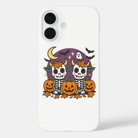 Cute Spooky Skeleton Cows with Pumpkins  Case-Mate iPhone Hülle (Rückseite)