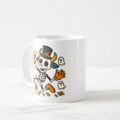 Cute Spooky Skeleton Goat Classic Mug, 11 oz Kaffeetasse (Vorderseite Links)