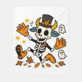 Cute Spooky Skeleton Goat Fleece Blanket (Vorderseite)