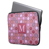 Cute Spotty Pattern Pink Monogram Laptopschutzhülle (Vorderseite Links)