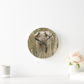 Cute Spotty Pig Wall Clock Runde Wanduhr (Zuhause)
