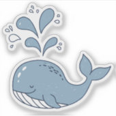Cute Spouting Whale Motif ID1251 Aufkleber (Vorderseite)
