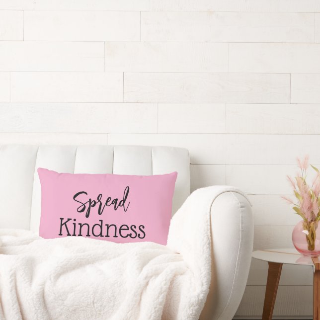 Cute Spread Kindness Baby Pink Throw Pillow Lendenkissen (Liege)
