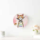 Cute Spread Kindness Cat Clock Runde Wanduhr (Zuhause)