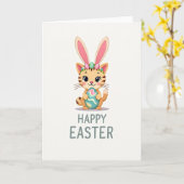 Cute Spring Feline Celebration Card Karte (Gelbe Blume)