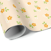 Cute Spring Floral Daisies Bouquets Pattern Geschenkpapier (Rolleneckpunkt)