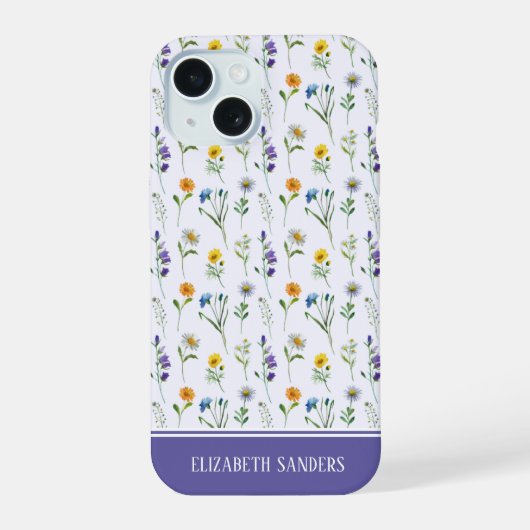 Cute Spring Floral Pattern for her iPhone 15 Hülle (Rückseite)