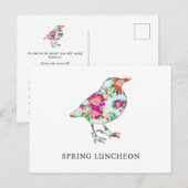 Cute Spring Luncheon Invitation Postkarte (Vorne/Hinten)
