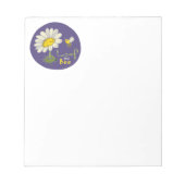 Cute Spring Scene with Daisy Flower and Bee Notizblock (Vorderseite)