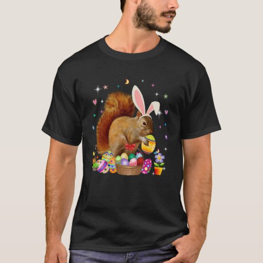 Cute Squirrel Easter Day Bunny Eggs Easter Costume T-Shirt (Vorderseite)