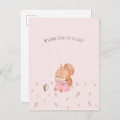 Cute Squirrel Having Tea Baby Girl Daughter Postkarte (Vorne/Hinten)