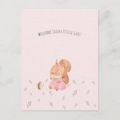 Cute Squirrel Having Tea Baby Girl Daughter Postkarte (Vorderseite)