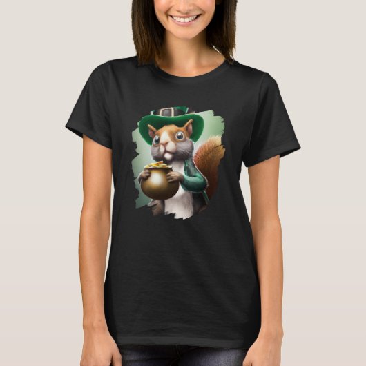 Cute Squirrel Leprechaun St Patricks Day Squirrel T-Shirt (Vorderseite)