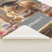 Cute Squirrel Teacher Appreciation Blossom Blanket Sherpadecke (3/4)