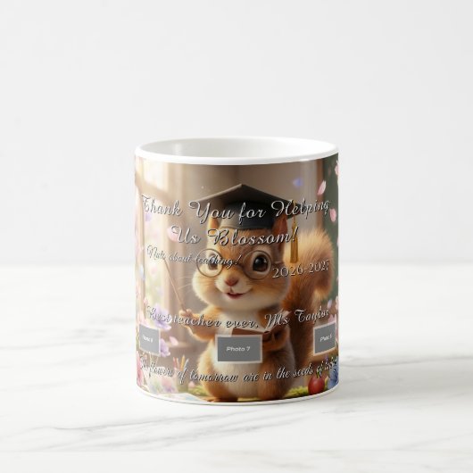 Cute Squirrel Teacher Appreciation Blossom Mug Kaffeetasse (Mittel)