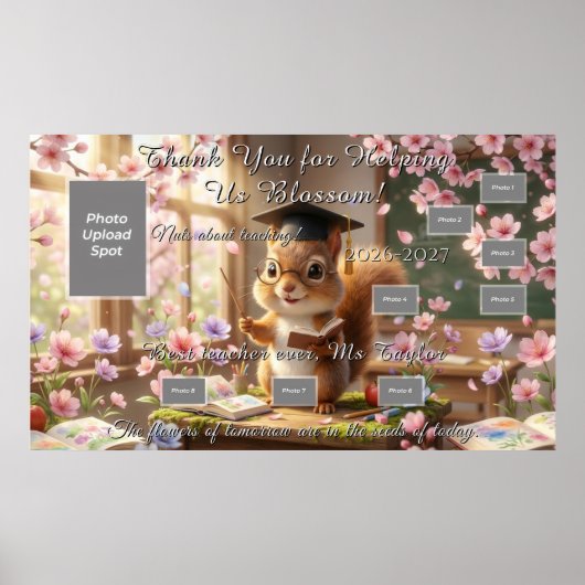 Cute Squirrel Teacher Appreciation Poster (Vorne)