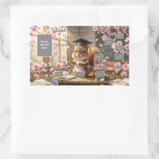 Cute Squirrel Teacher Appreciation Sticker Sheet (Tasche)