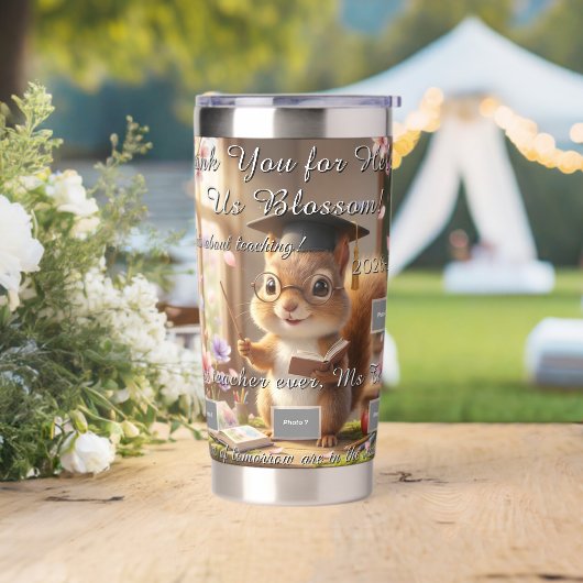 Cute Squirrel Teacher Appreciation Tumbler Thermobecher (Hochzeit)
