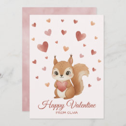 Cute Squirrel with Heart Valentine's Day Feiertagskarte