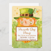 Cute St. Patrick’s Day Party Invitation Einladung (Vorne/Hinten)