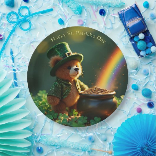Cute St. Patrick’s Day Teddy Bear Pappteller (Party)
