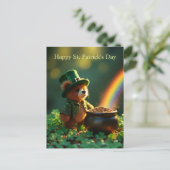 Cute St. Patrick’s Day Teddy Bear Postkarte (Stehend Vorderseite)