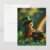 Cute St. Patrick’s Day Teddy Bear Postkarte (Vorne/Hinten)