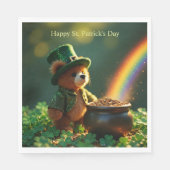Cute St. Patrick’s Day Teddy Bear Serviette (Vorderseite)