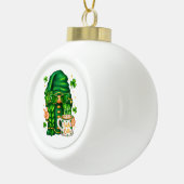 Cute St Patricks Day Gnome Drinking Coffee Keramik Kugel-Ornament (Rechts)