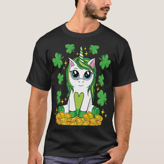 Cute St Patrick's Day Irish Unicorn Lepricorn Lepr T-Shirt (Vorderseite)