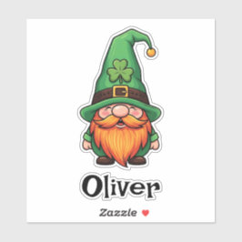 Cute St. Patrick's Day Lucky Leprechaun Gnome  Aufkleber