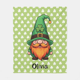 Cute St. Patrick's Day Lucky Leprechaun Gnome  Fleecedecke