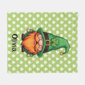 Cute St. Patrick's Day Lucky Leprechaun Gnome  Fleecedecke (Vorderseite (Horizontal))