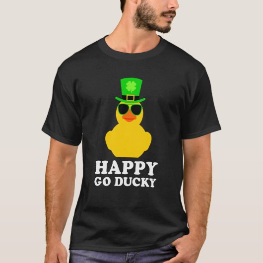 Cute St Patrick's Day Rubber Duck Sunglasses Hat P T-Shirt (Vorderseite)