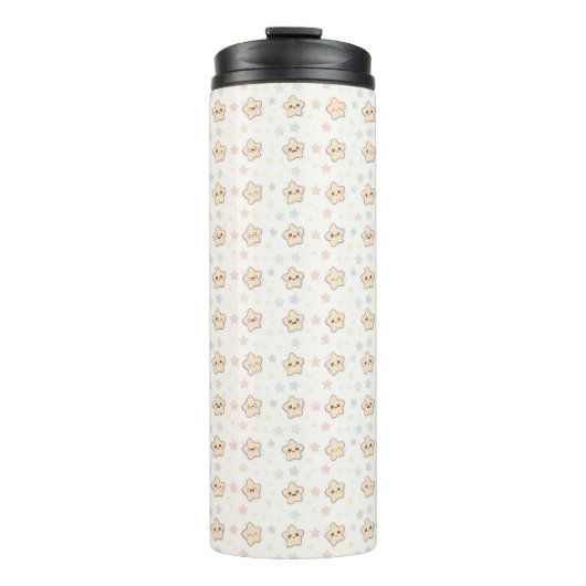 Cute Stars Pattern – Whimsical Night Sky Design Thermosbecher (Vorderseite)