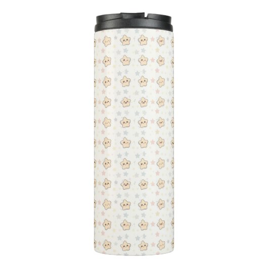 Cute Stars Pattern – Whimsical Night Sky Design Thermosbecher (Rückseite)