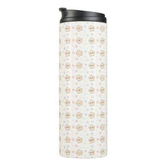 Cute Stars Pattern – Whimsical Night Sky Design Thermosbecher (Nach rechts gedreht)