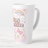 Cute Stay Positive Latte Mug |  Milchtasse (Rechte Ecke)