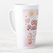 Cute Stay Positive Latte Mug |  Milchtasse (Linke Ecke)