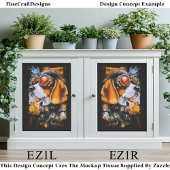 Cute Steampunk Beagle Dog Aviator EZ1R Decoupage Seidenpapier