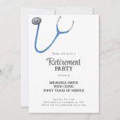 Cute Stethoscope Doctor Nurse Retirement Einladung (Vorderseite)