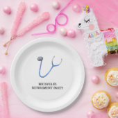 Cute Stethoscope Doctor Nurse Retirement Pappteller (Party)