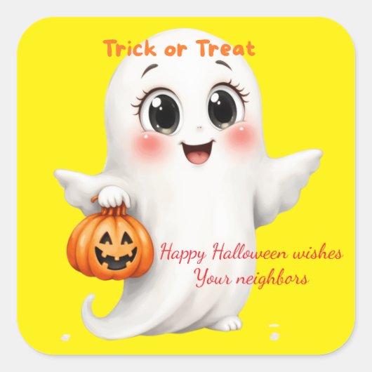 Cute sticker happy Halloween with adjustable text  (Vorderseite)